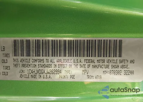 2018 Jeep Wrangler Unlimited Sport 4X4 из США, поврежденный, VIN 1C4HJXDGXJW262994